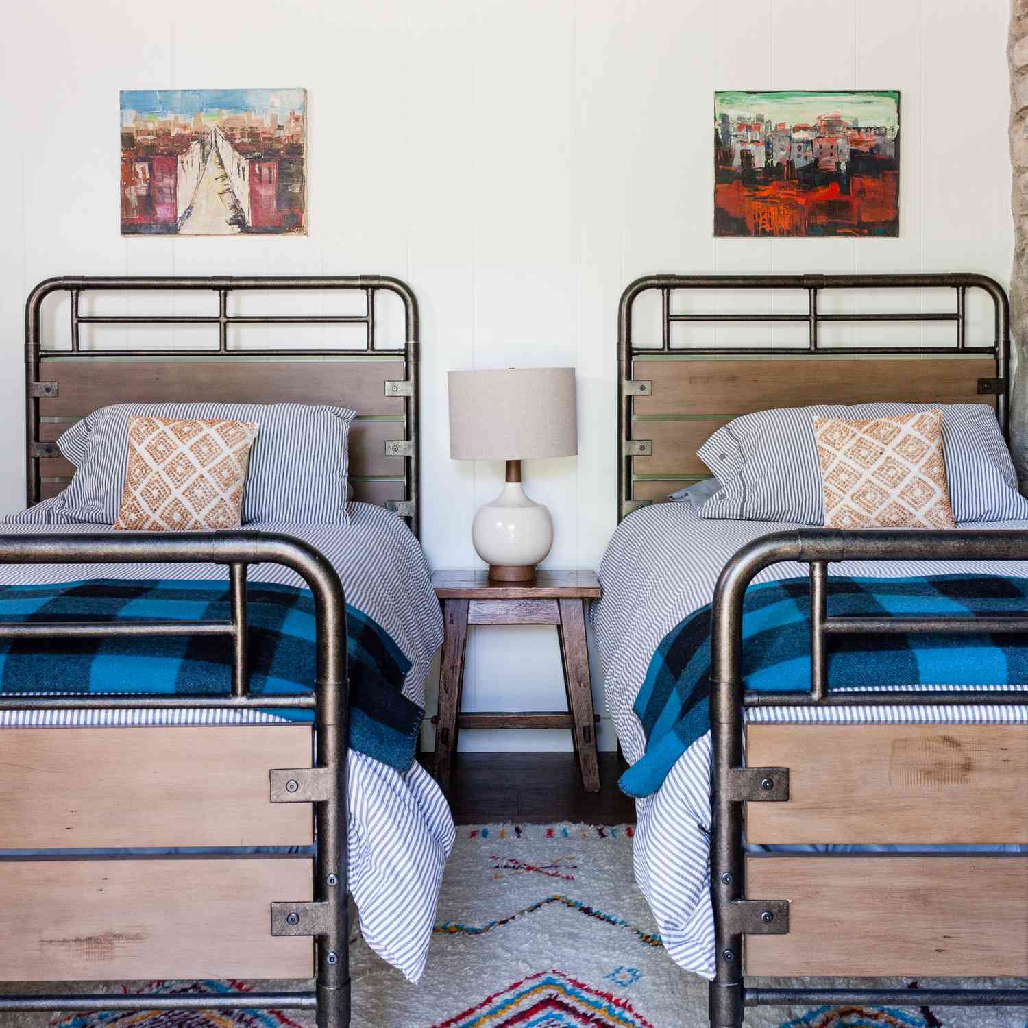 两张单人床床罩