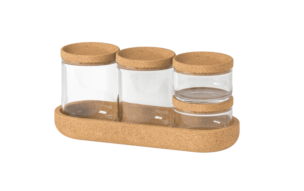 带有盖子和托盘的罐子