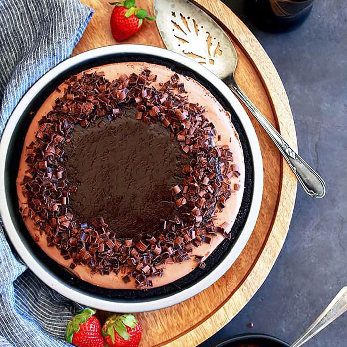 简单的甜点食谱-吉尼斯巧克力芝士蛋糕