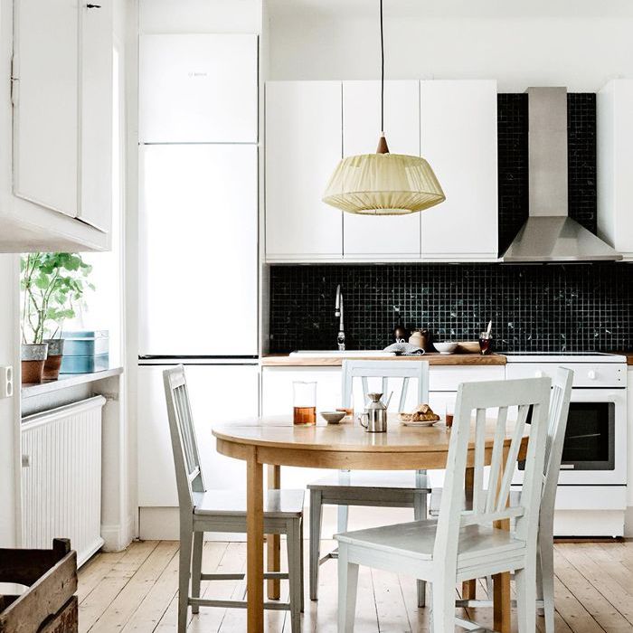 斯堪的纳维亚式的小空间设计——黑白相间的厨房