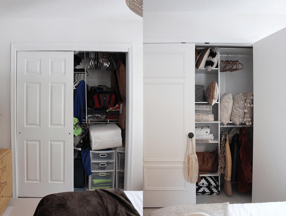 包括更换一扇门的衣柜改造