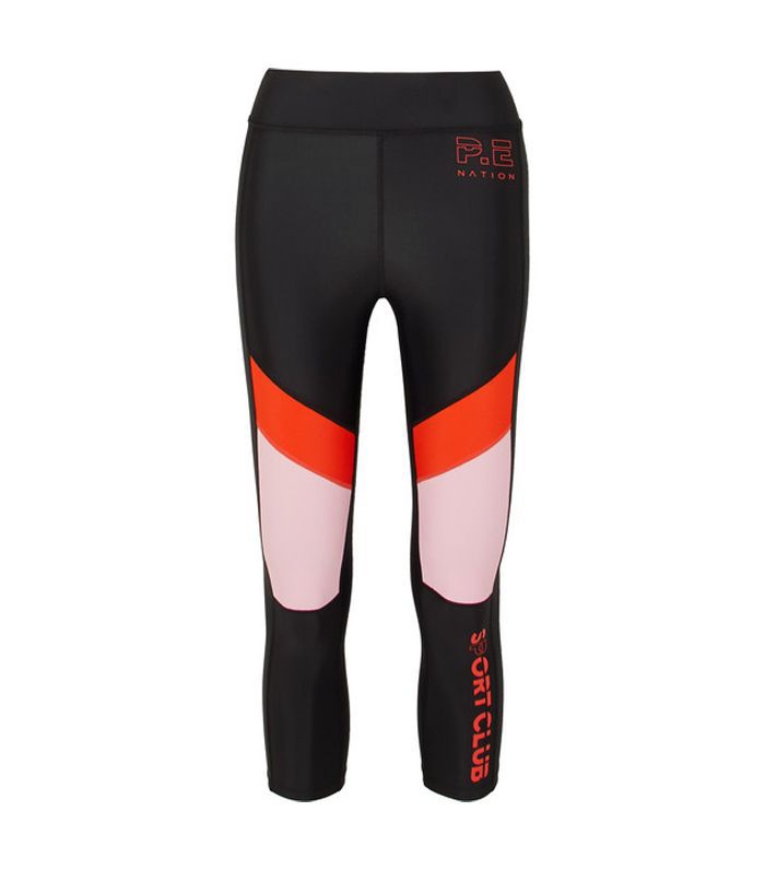 体育国家第一回合镶板的弹力紧身裤