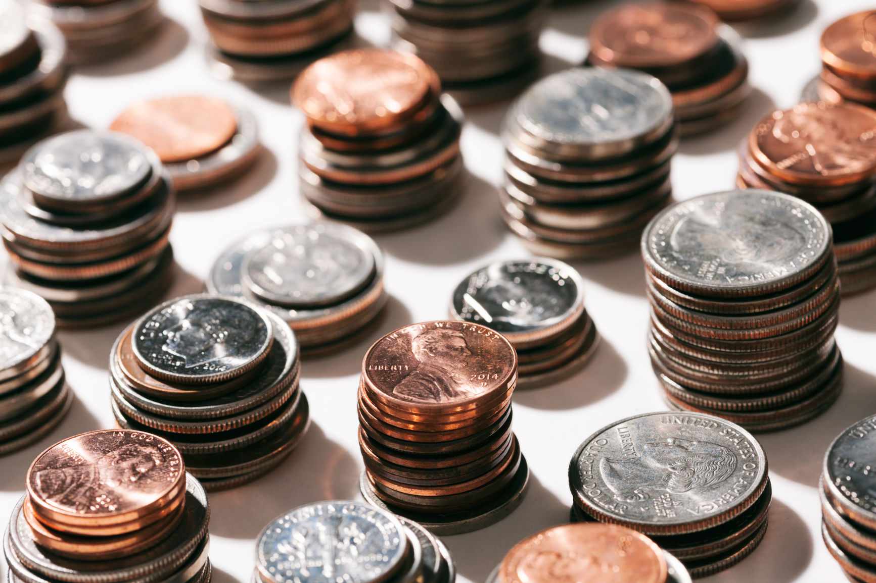 成堆的硬币