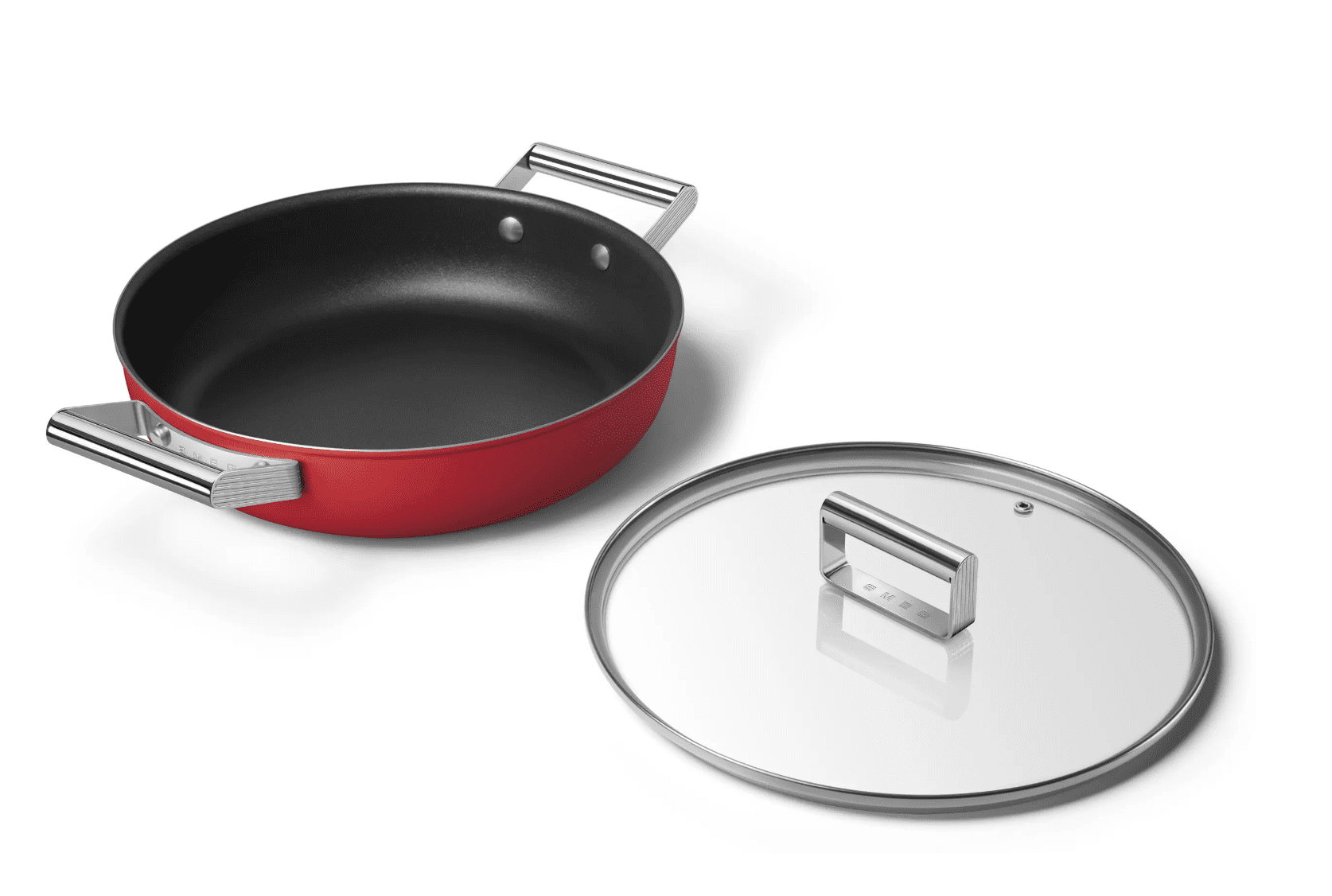 Smeg'50s复古风格11英寸锅 - 红色