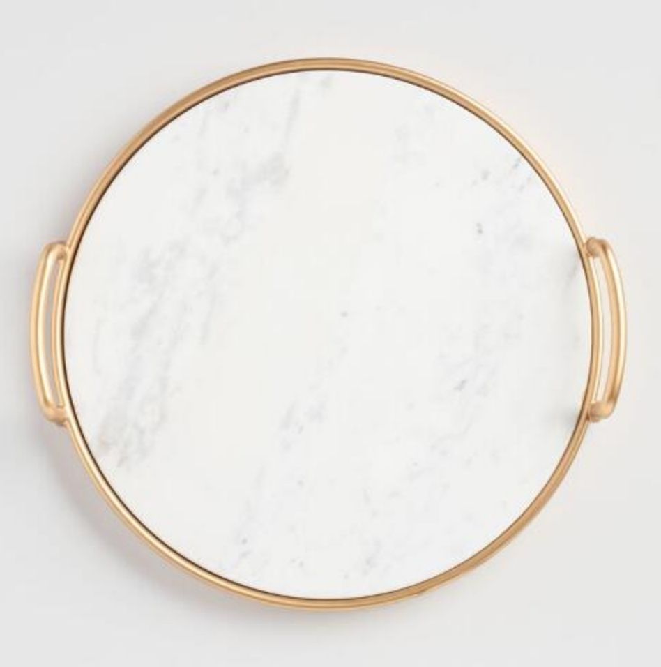 大理石和黄金托盘