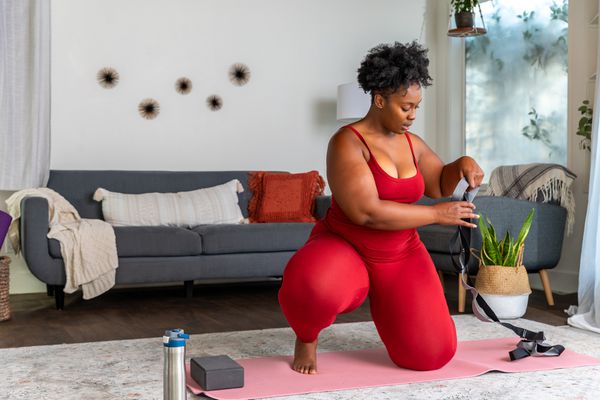 女人准备好锻炼了