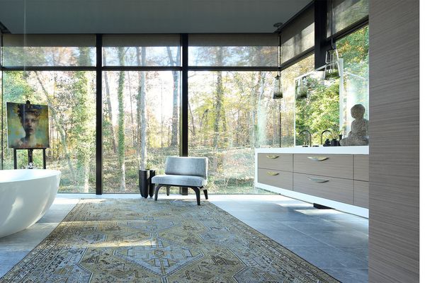 浴室颜色调色板 - 灰色和黄色