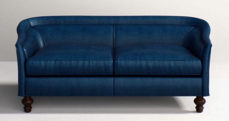 Anthropologie Holloway沙发，Marlin蓝色皮革