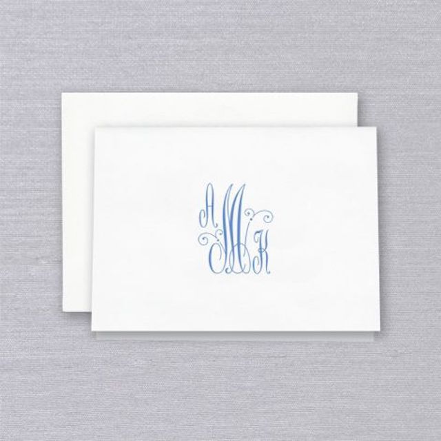 太平洋大道个性化珍珠白色便条与Monogram