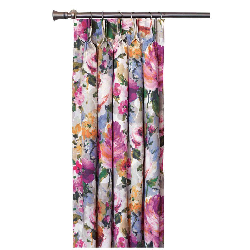东方口音特雷斯科开花花卉窗帘面板