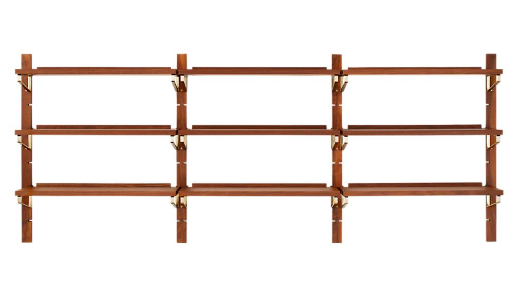 cb2胡桃木组合柜