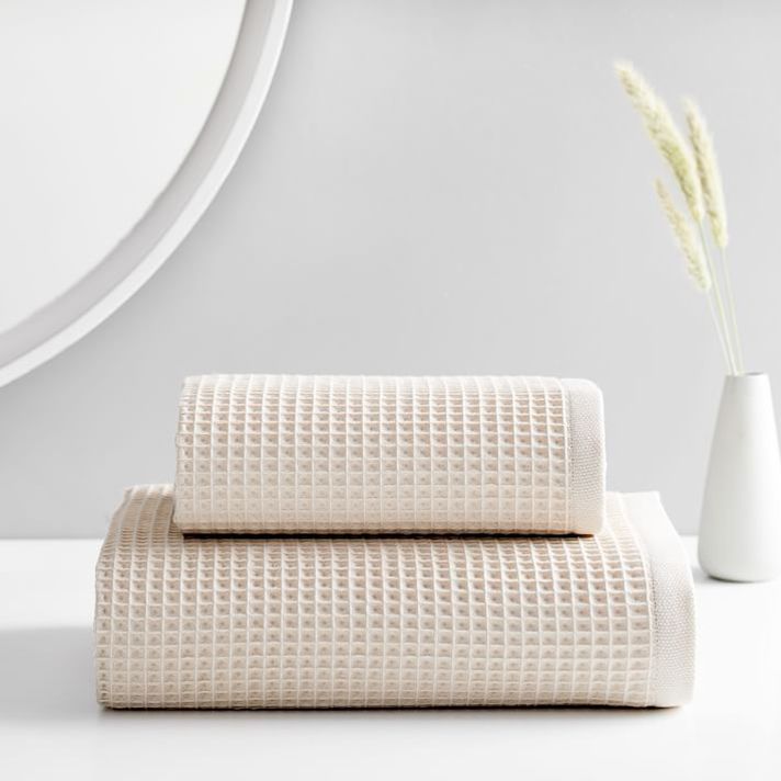 折叠的华夫格毛巾