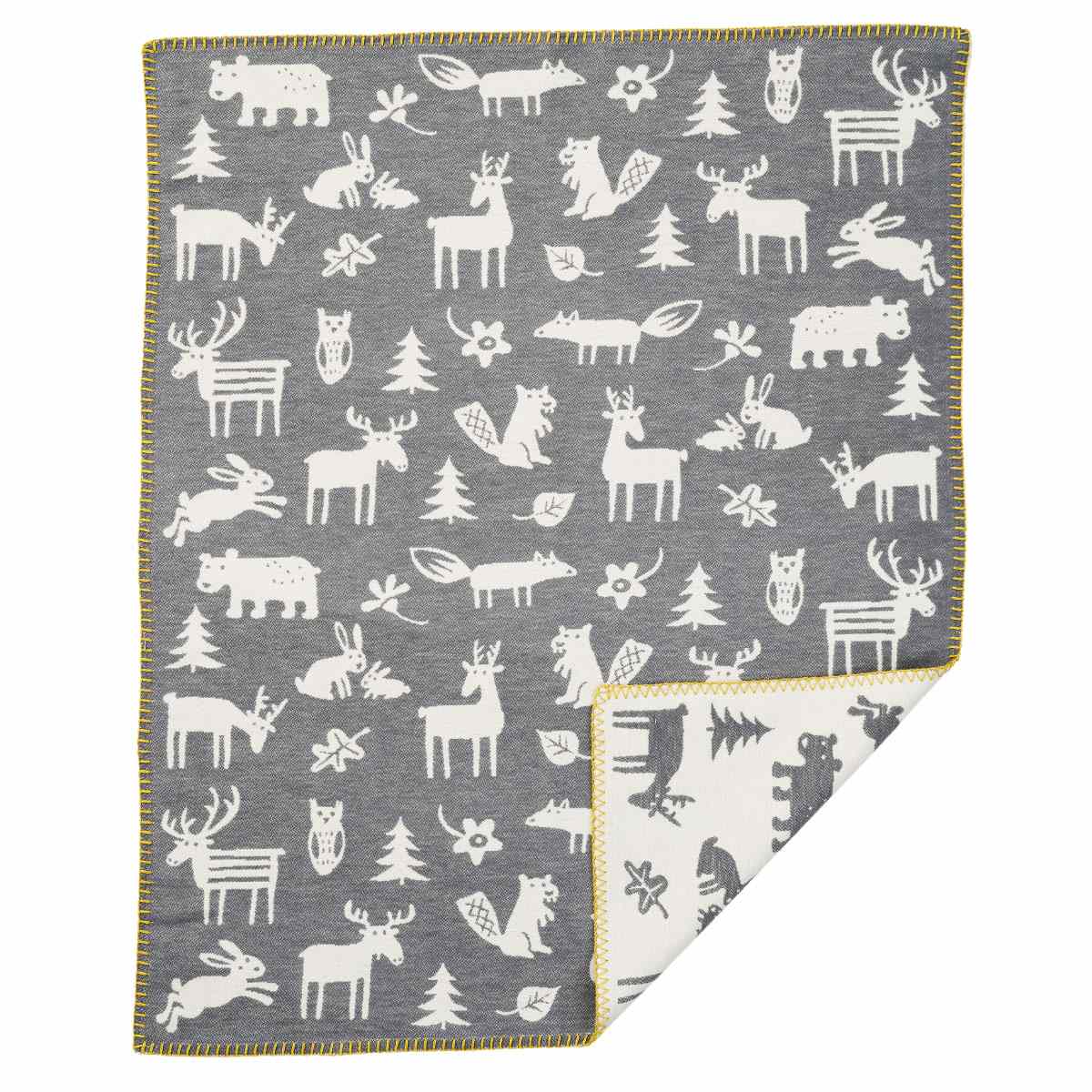 克利潘森林有机磨毛棉婴儿毯，灰色