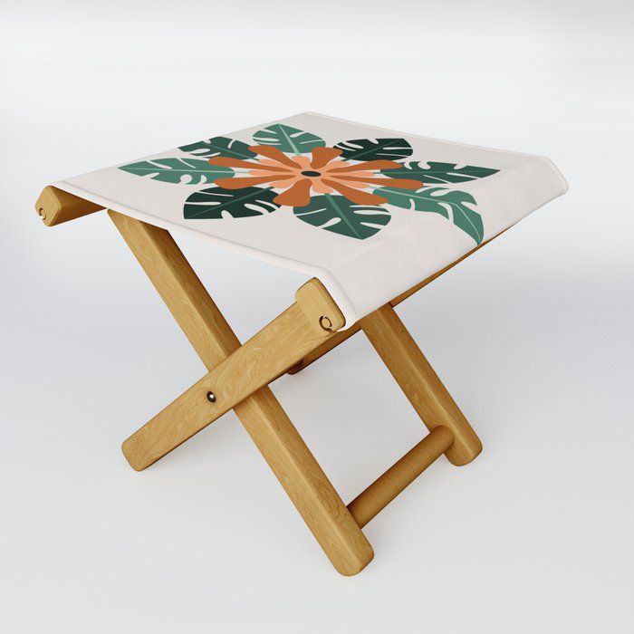 热带花卉折叠凳