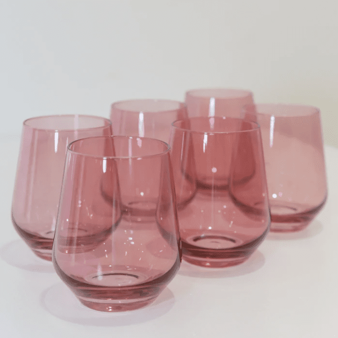 埃斯特尔彩色玻璃-玫瑰无柄酒杯