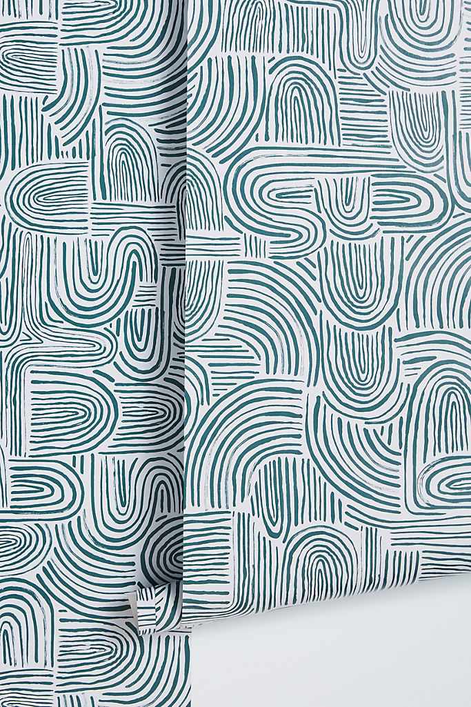 蓝色和白色图形壁纸