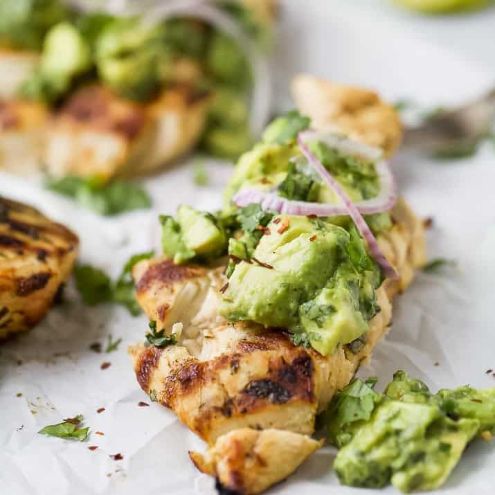 健康香菜石灰鸡鳄梨莎莎