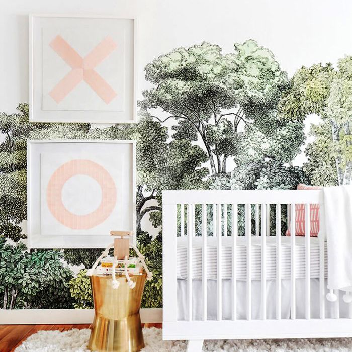 中性的育儿室想法-墙纸