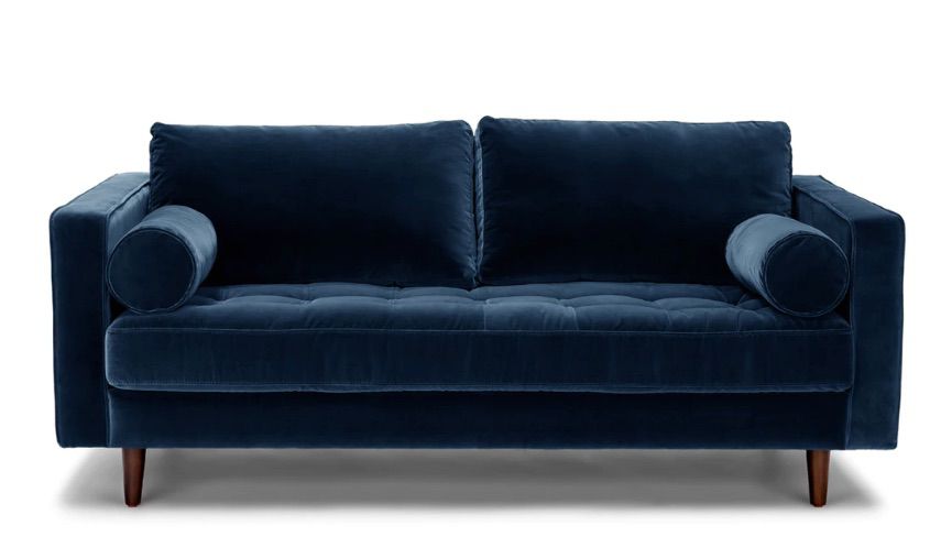 文章cascadia蓝色天鹅绒沙发