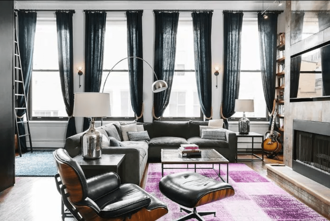 工业时尚的曼哈顿阁楼客厅