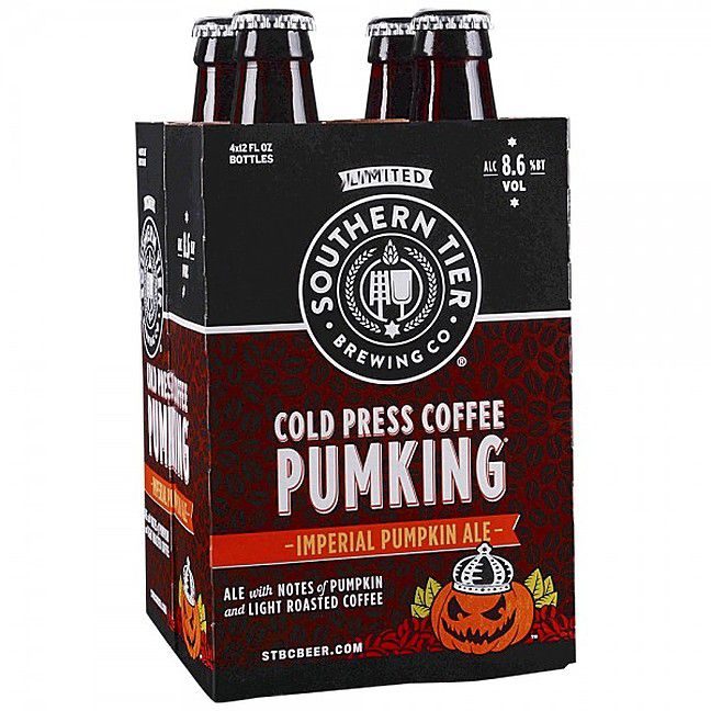 一箱四瓶装的南瓜啤酒。