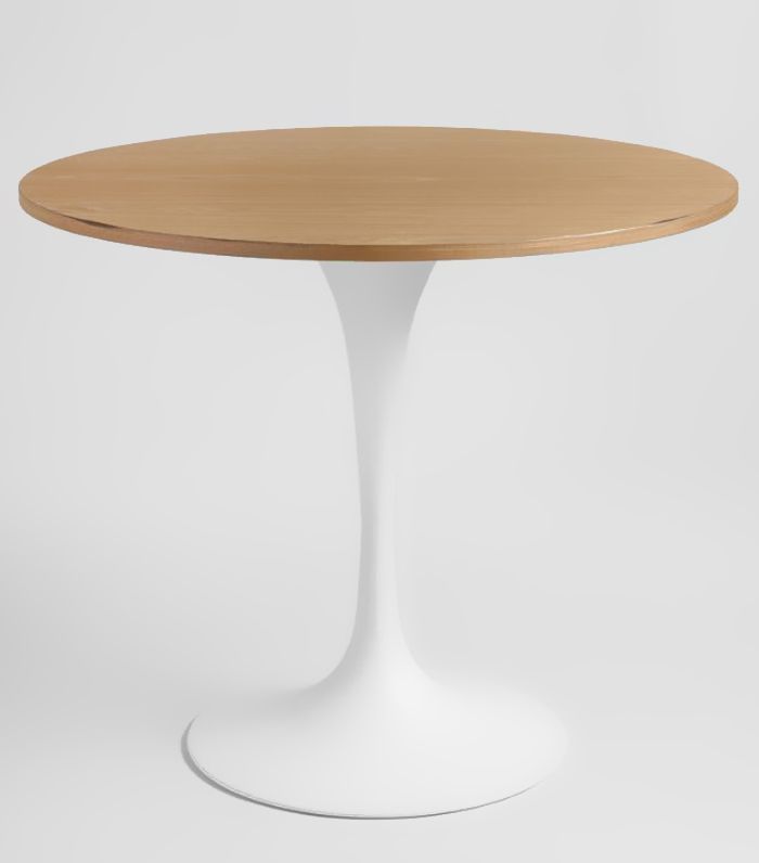 木材和白色金属莱拉尼郁金香餐桌 - 小（48