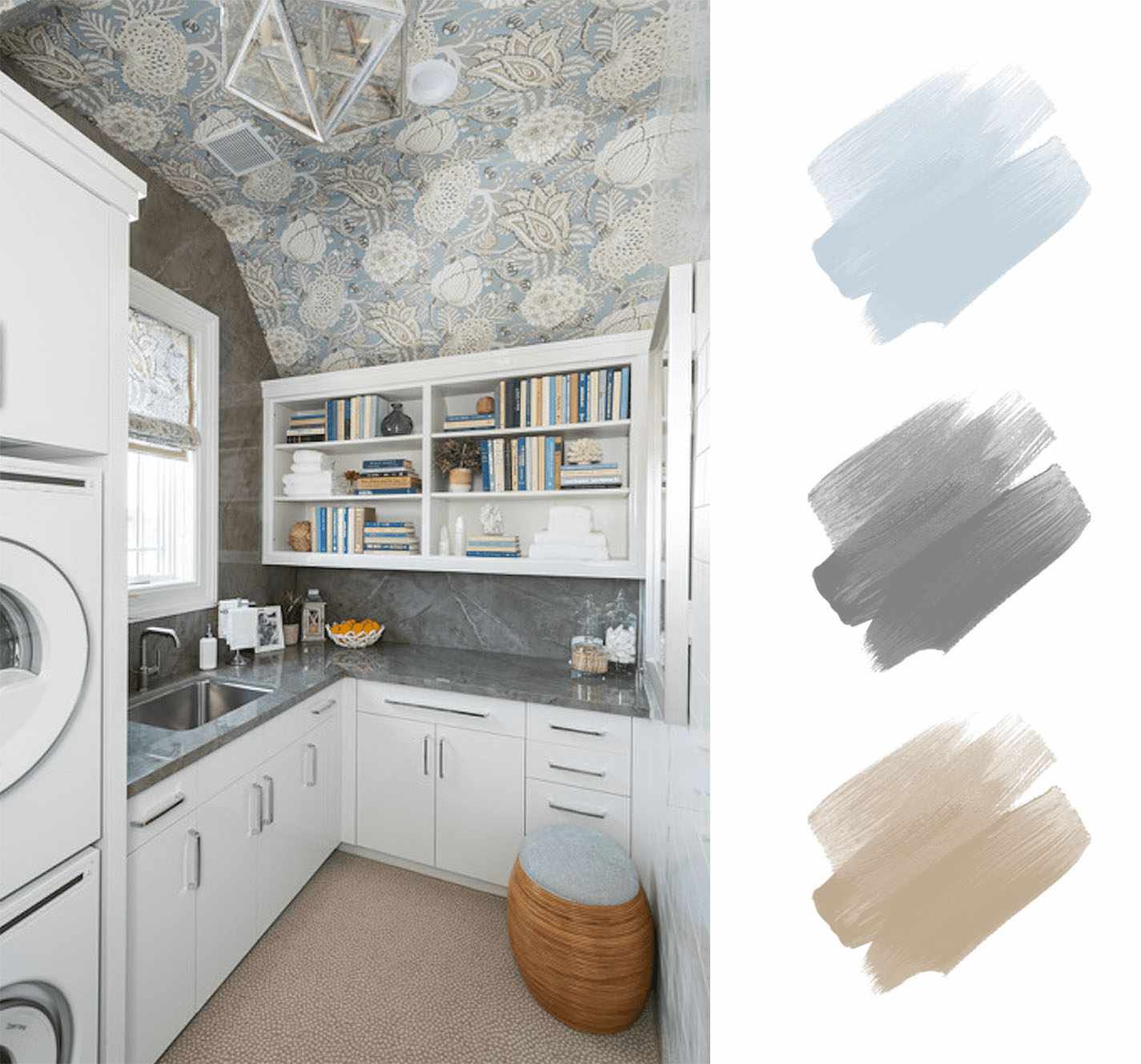 最好的室内颜色方案 - 蓝色和灰色和棕褐色“class=