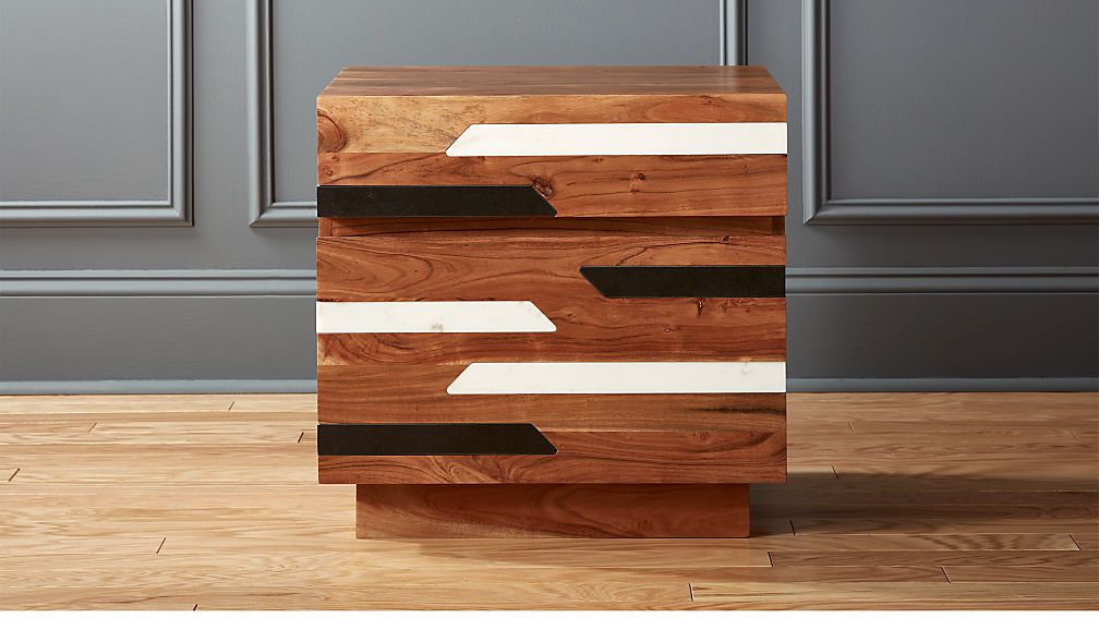 伊迪大理石镶嵌床头柜