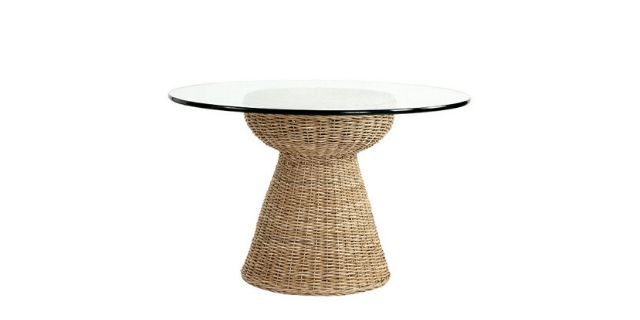 圆编织餐桌用玻璃顶