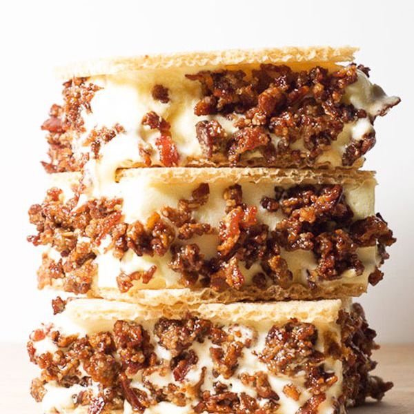 易感恩节甜品 - 黑糖培根冰淇淋三明治