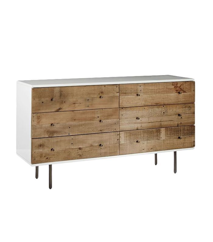 再生木材+漆贮存6抽屉梳妆台