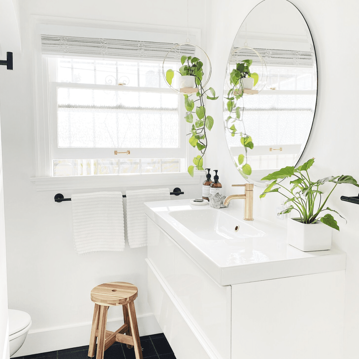 浴室台面存储在配套瓶中