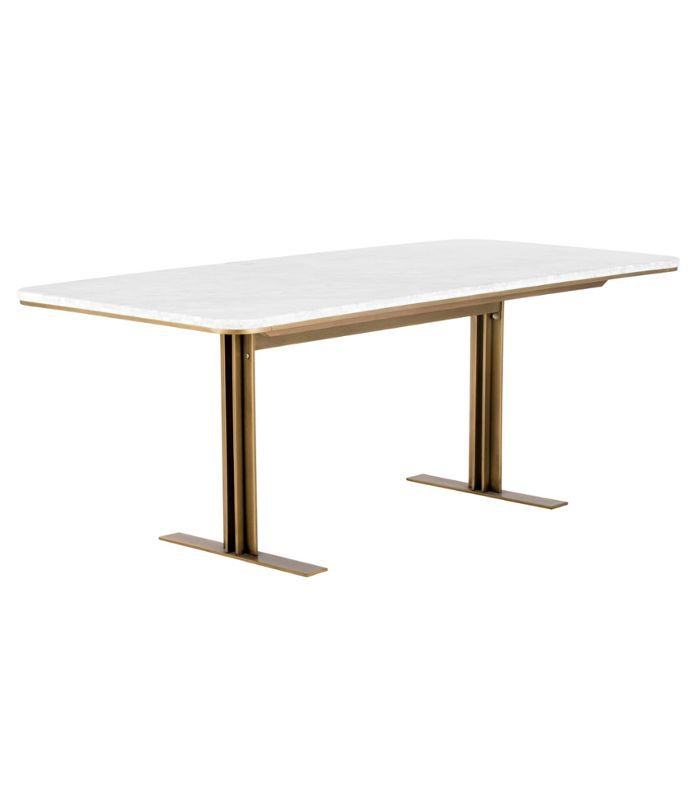 Sunpan ZENN公司豚草汉白玉长方形餐桌