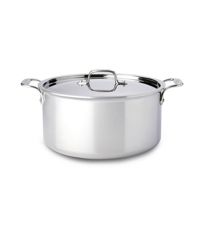 全包层8夸脱不锈钢汤锅