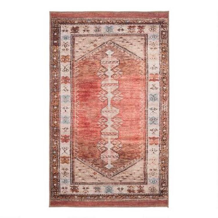 粉红色印花地毯