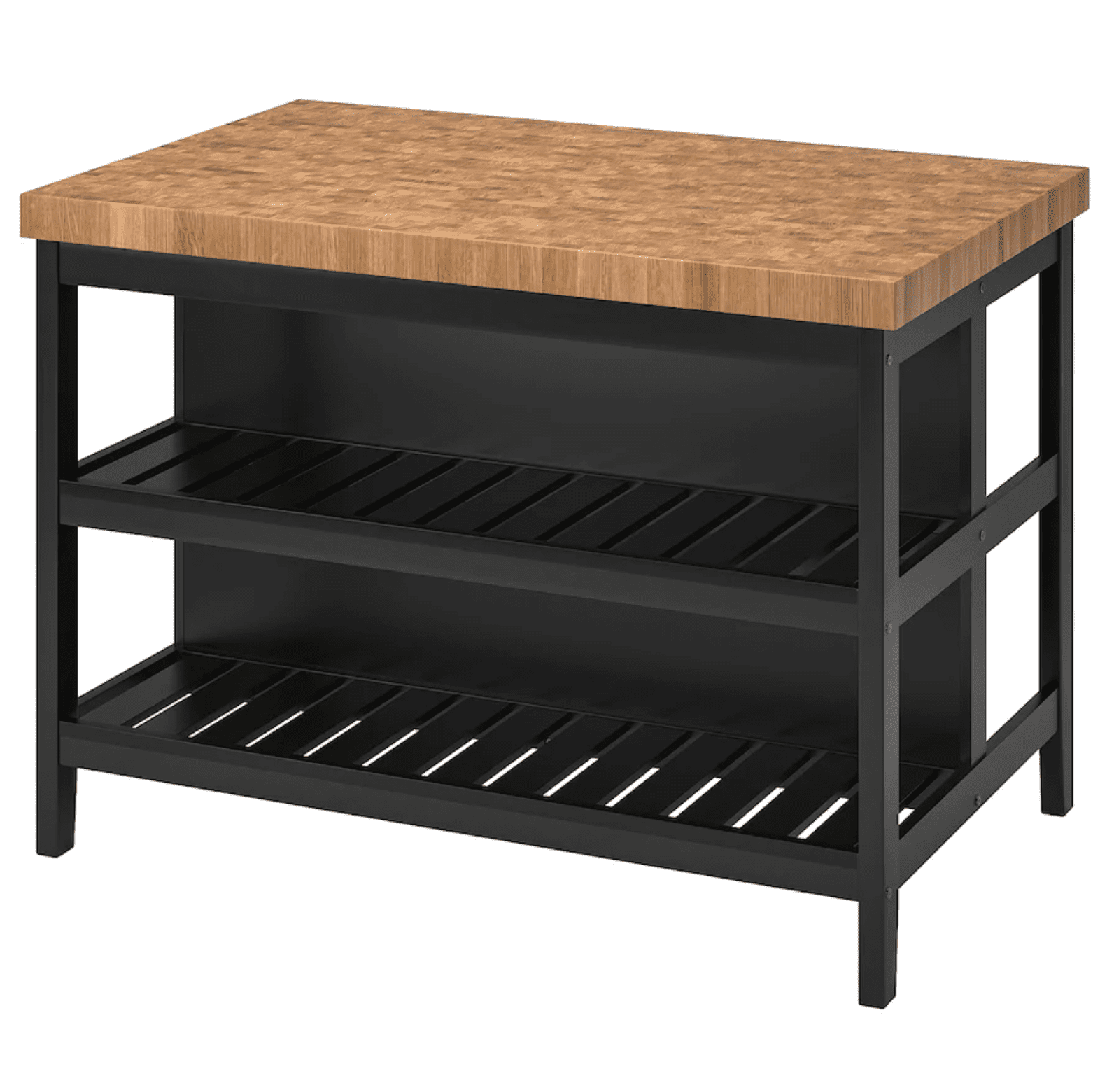 宜家的一个黑色便携岛