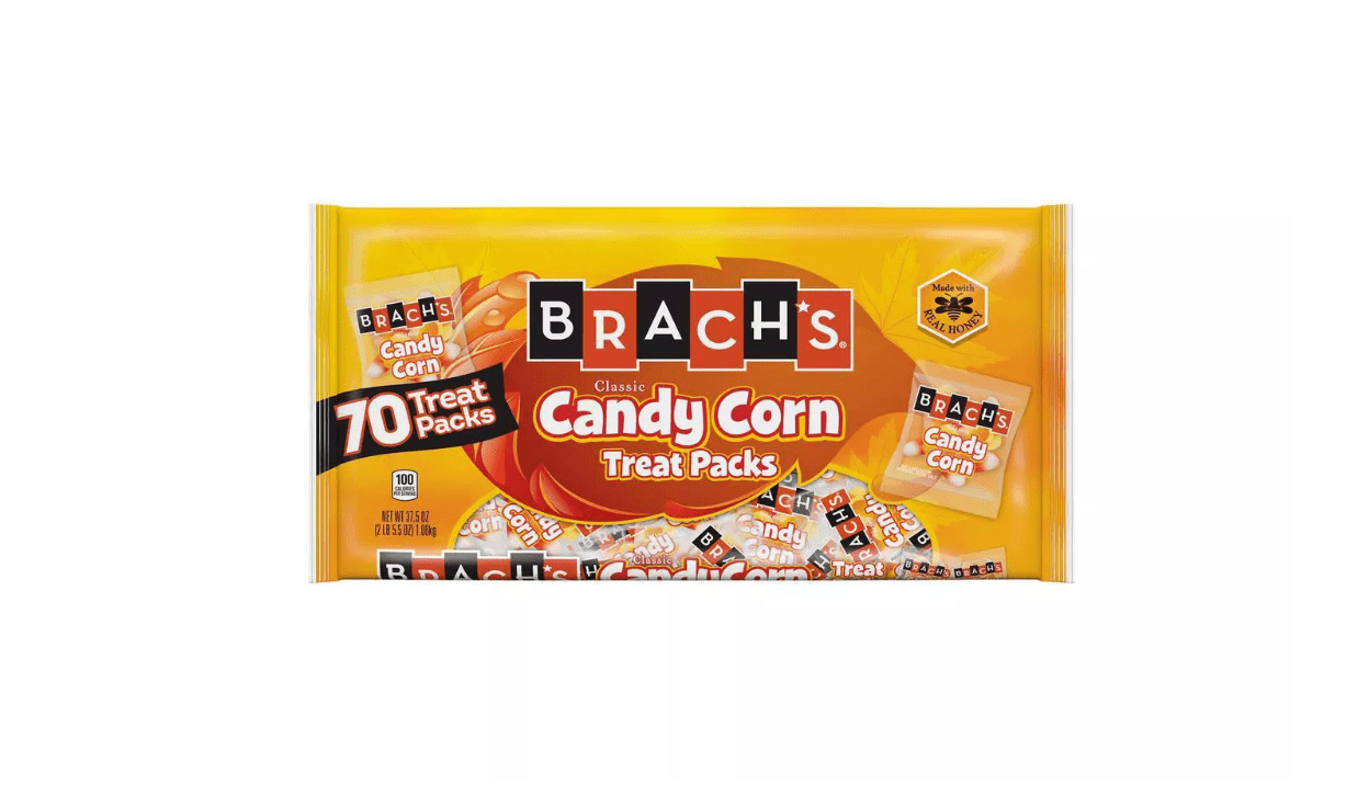 一袋橘色的布拉克玉米糖果。