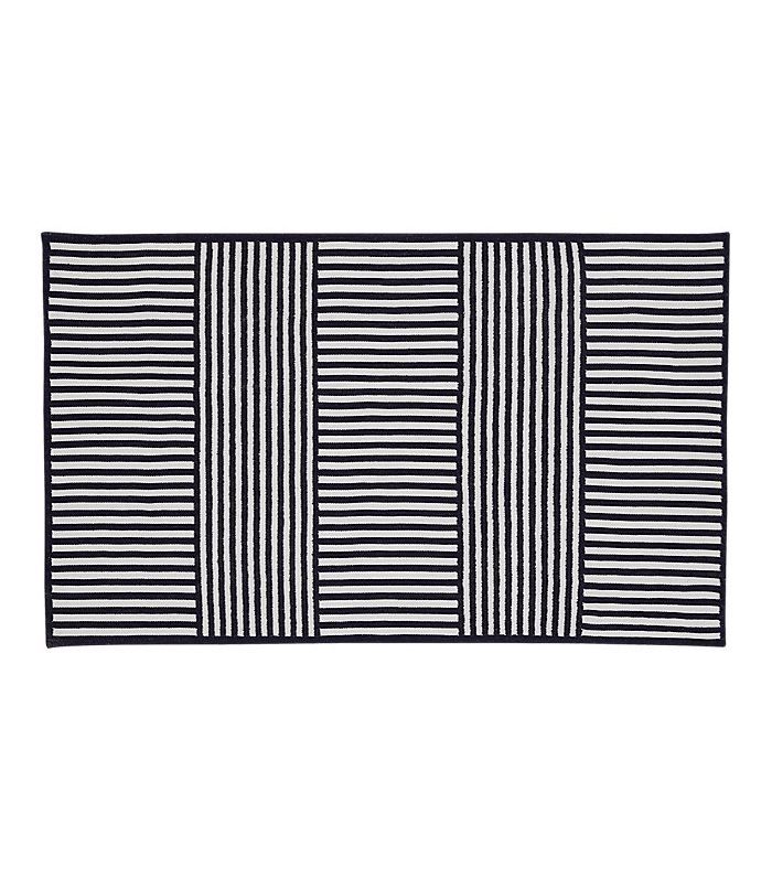 海军条纹室外地毯5×8
