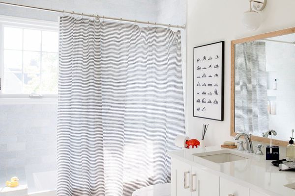 画家条纹淋浴窗帘