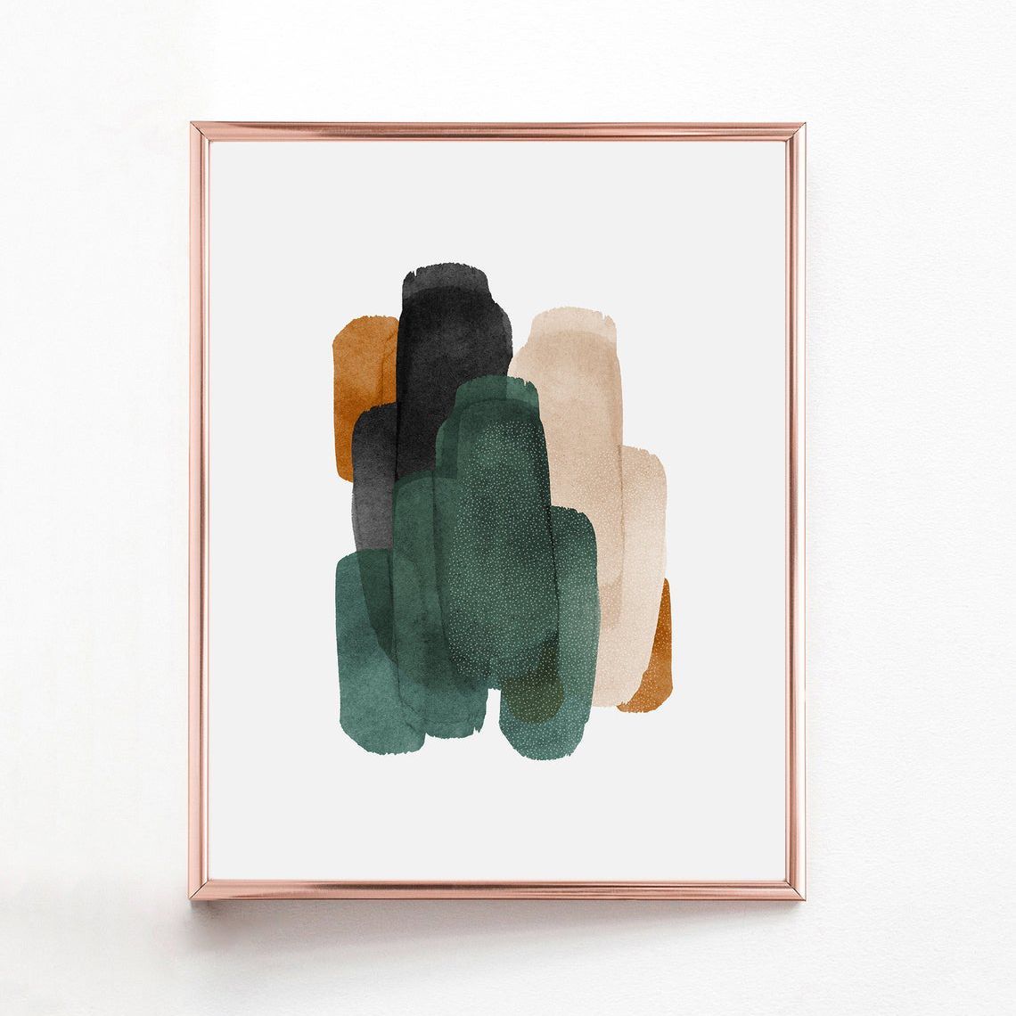 绿色抽象打印的壁挂艺术的LittleValleyStudio