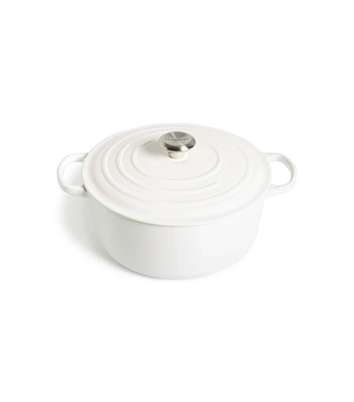 乐克勒塞签名7 1/4夸脱回合搪瓷铸铁法国/荷兰烤箱