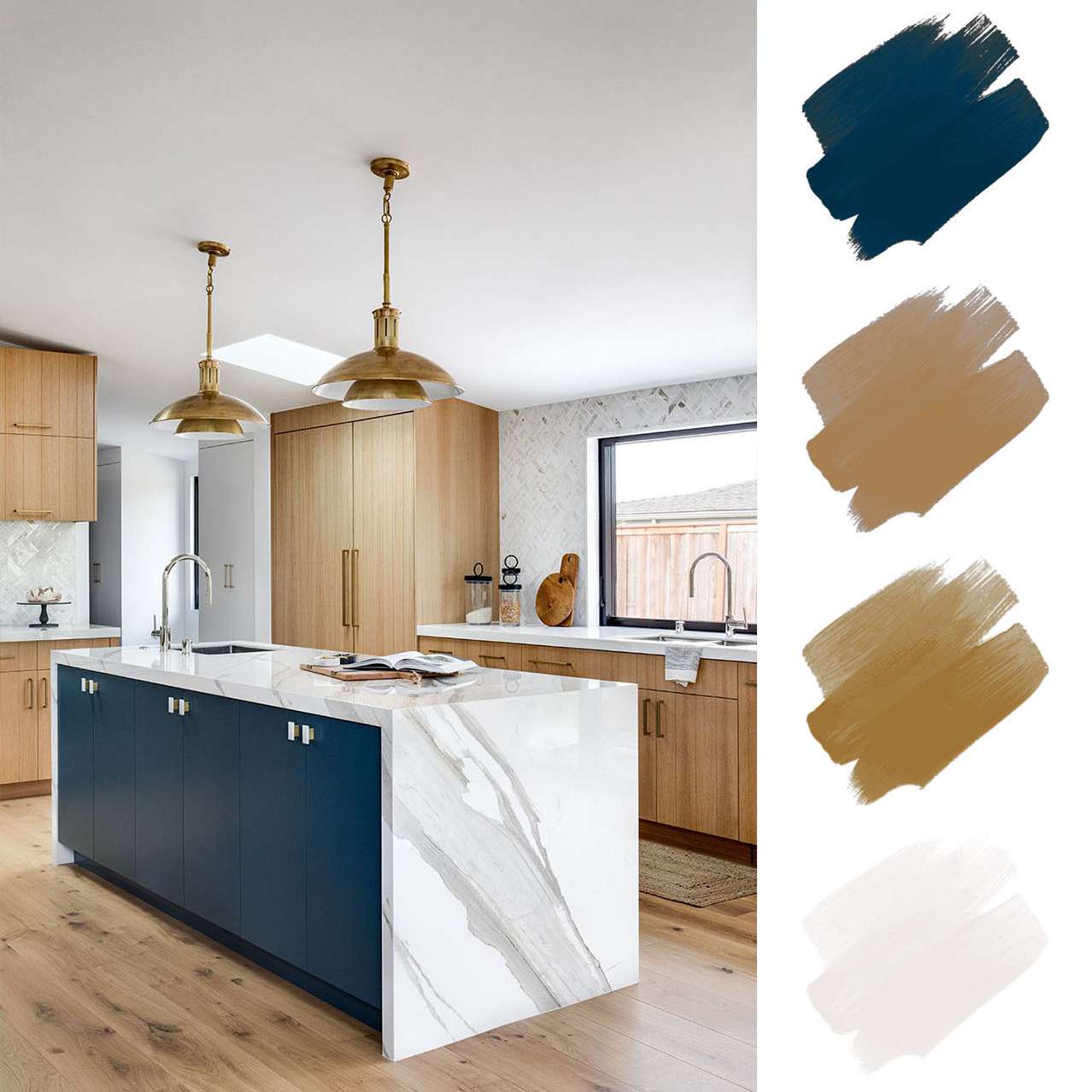 厨房配色方案——木色和白色