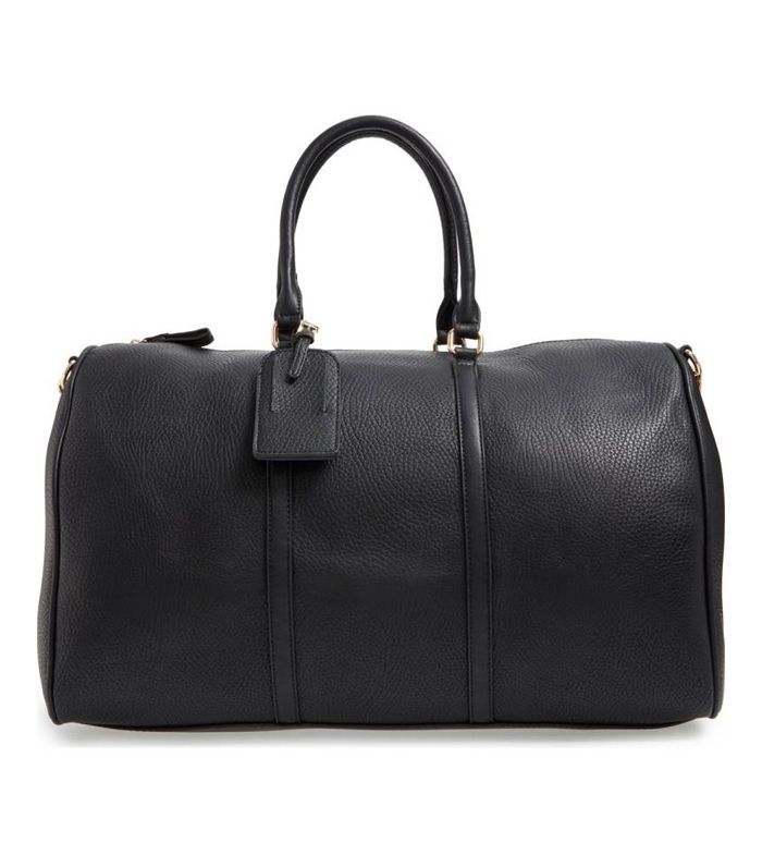 “Lacie”人造皮革行李袋-黑色