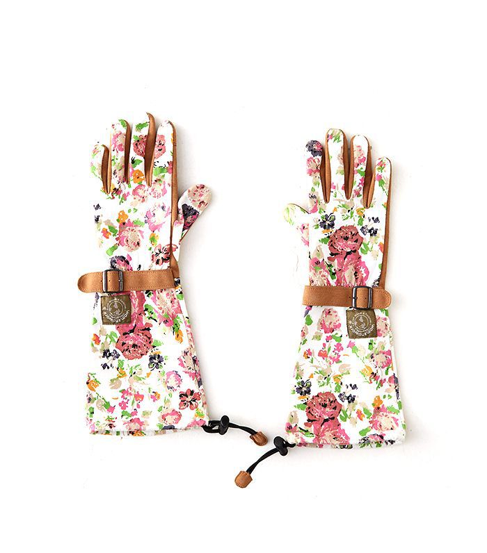 地形花斜纹花园手套