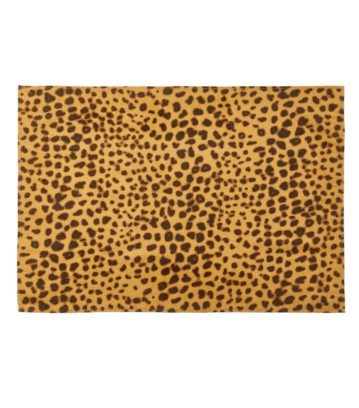 达斯科利四套豹纹长方形餐垫