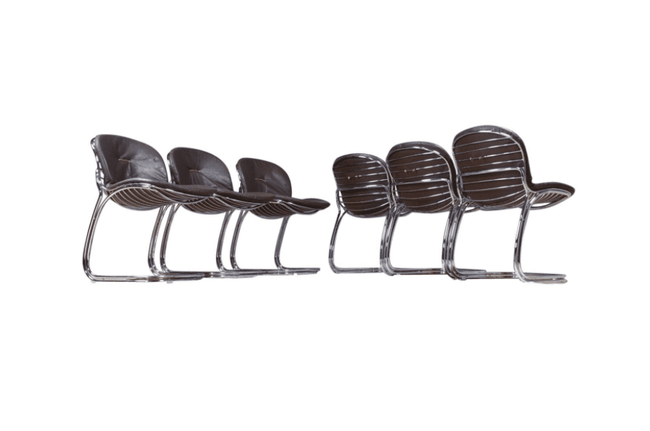 意大利悬臂式餐椅在皮革