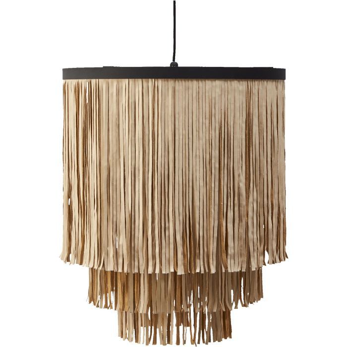 CB2边缘仿皮吊灯