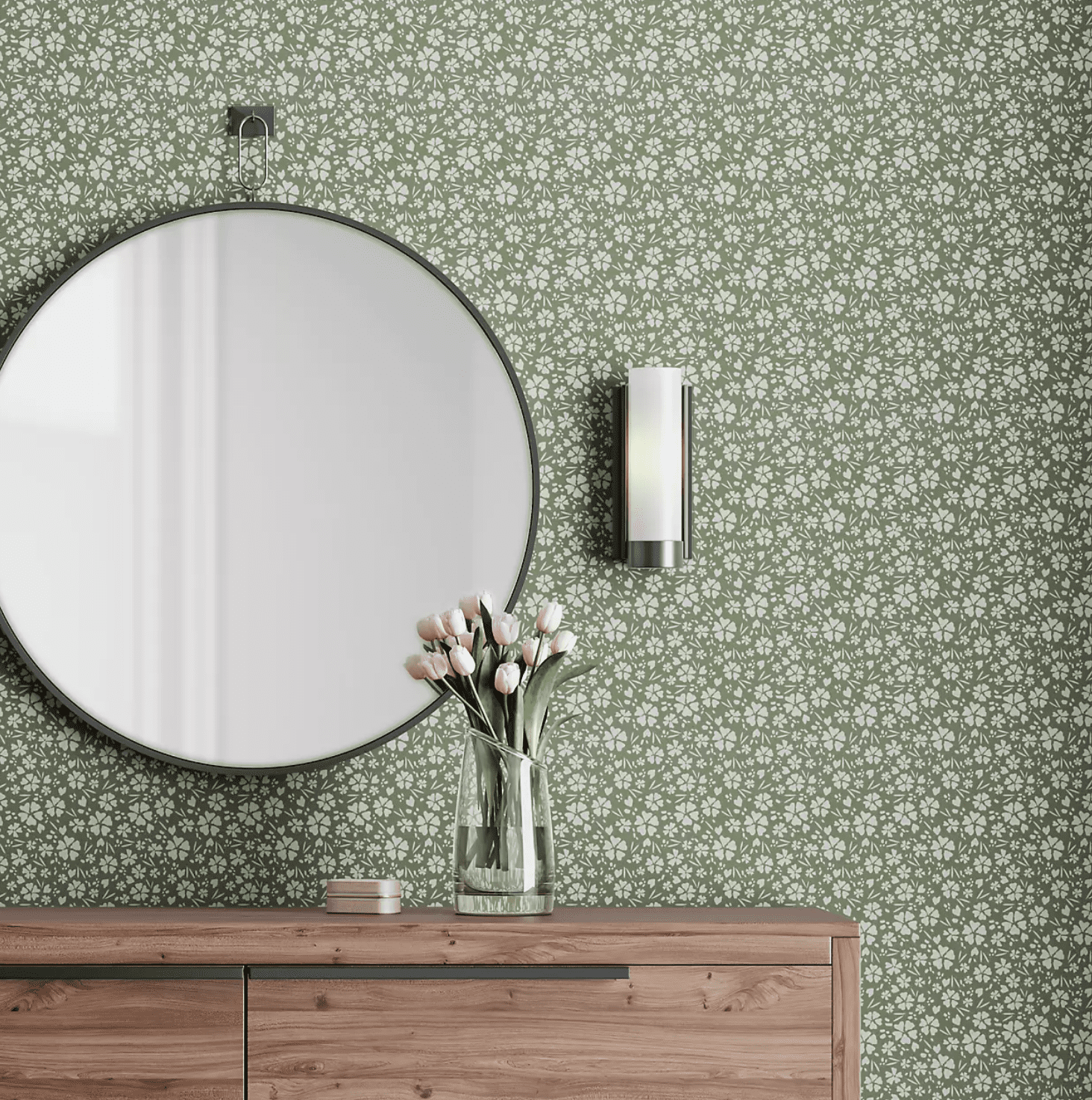 绿色花卉壁纸，目前CB2有售