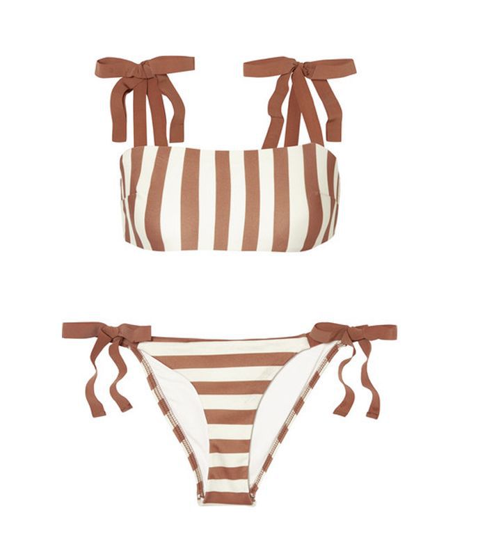 盔格罗纹条纹比基尼