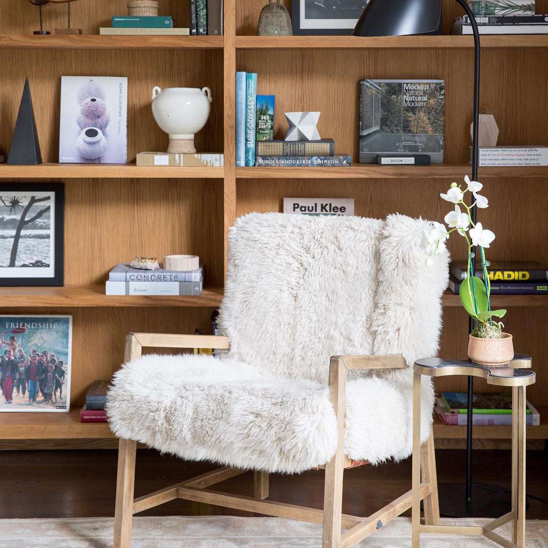 毛茸茸的椅子和书